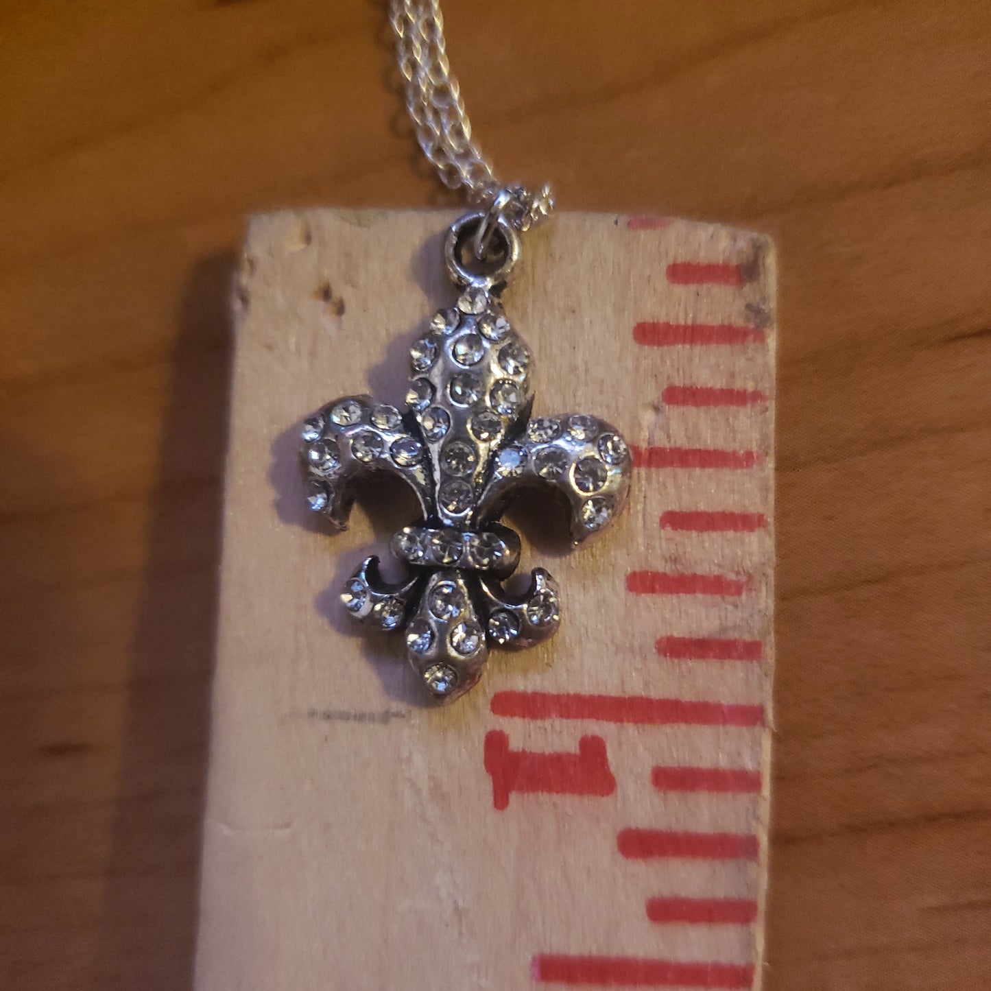 Bling Fleur De Lis Charm Neckless