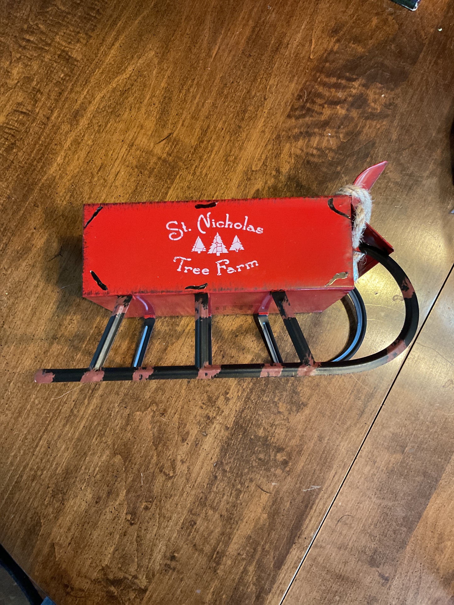 St. Nicolas Tree Farm Tin Sled