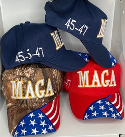 CP645 Trump Cap with Flag Bill (MAGA) 45-47
