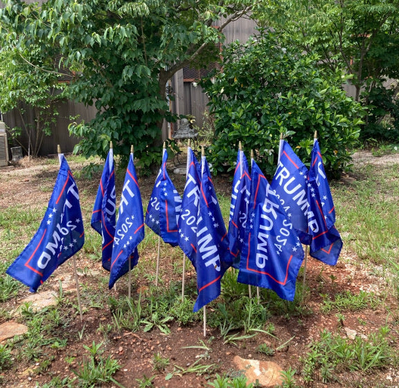 Trump 12'x18" Stick Flags "Trump 2024